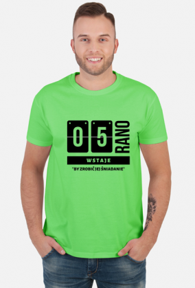 O 5 rano wstaje Tshirt męski (wariant 2)