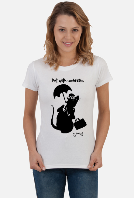 Koszulka damska Szczur z parasolką damska