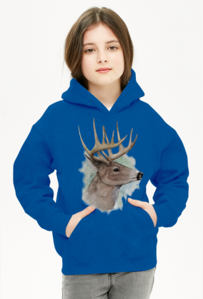 Bluza dziewczęca z kapturem Jeleń