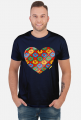 Serce Puzzle - Granatowa koszulka męska