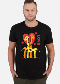 Zakochane Żyrafy - Czarna koszulka męska
