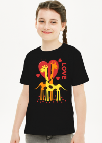 Zakochane Żyrafy - Czarna koszulka dziecięca
