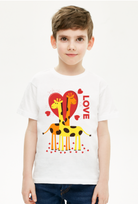 Zakochane Żyrafy - Biała koszulka dziecięca