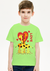 Zakochane Żyrafy - Zielona koszulka dziecięca