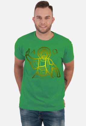 Koszulka męska Jezus Alfa i omega początek i koniec