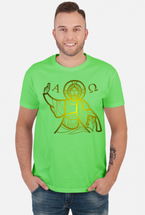 Koszulka męska Jezus Alfa i omega początek i koniec