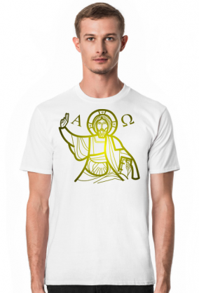 Koszulka męska Jezus Alfa i omega początek i koniec