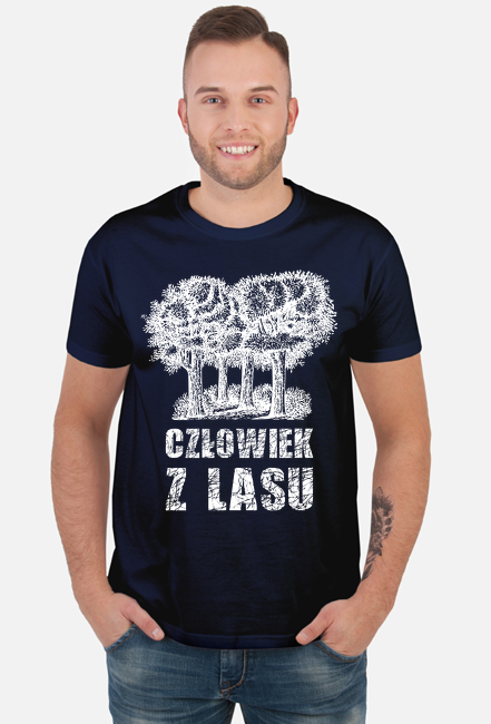 Człowiek z Lasu - Koszulka męska granatowa