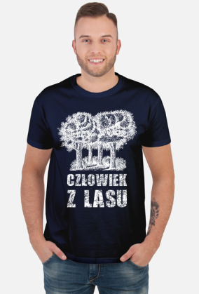 Człowiek z Lasu - Koszulka męska granatowa