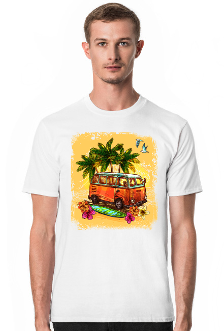 Koszulka męska Hippie hipis ogórek plaża LATO