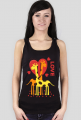 Zakochane Żyrafy - Czarna koszulka damska na ramiączkach