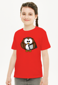 czerwona koszulka z sową