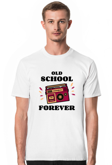 Koszulka męska Old School Forever biała