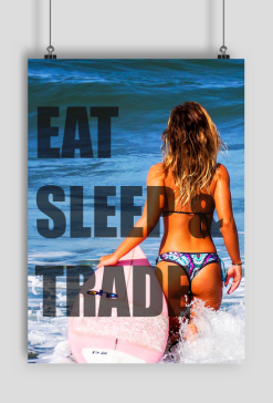 plakat motywacyjny "eat sleep & trade