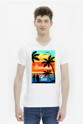 Sun Summer Fun - Biała koszulka męska