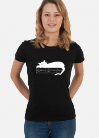 Równanie Schrödingera. T-shirt damski, ciemne tło