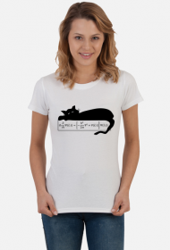 Równanie Schrödingera. T-shirt damski, jasne tło