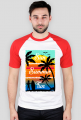 Sun Summer Fun - Biała koszulka męska z rękawami kolor