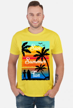 Sun Summer Fun - Męska koszulka kolor