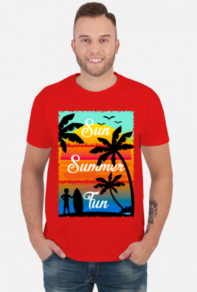 Sun Summer Fun - Męska koszulka kolor