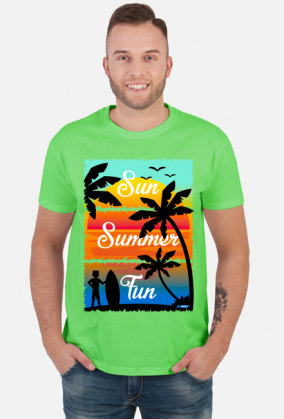 Sun Summer Fun - Męska koszulka kolor