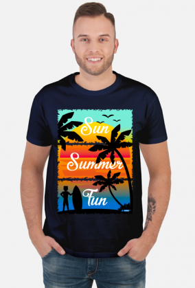 Sun Summer Fun - Męska koszulka kolor