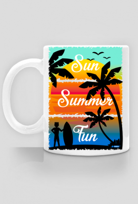 Sun Summer Fun - Biały kubek