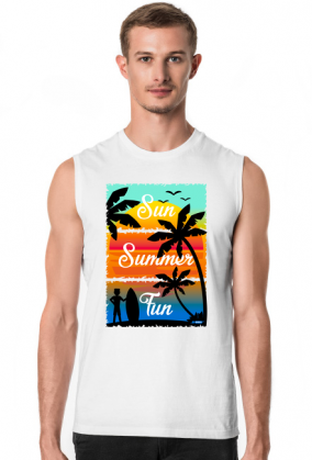 Sun Summer Fun - Męska koszulka bez rękawów