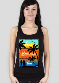 Sun Summer Fun - Damska koszulka czarna na ramiączkach