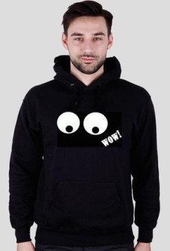 wow - bluza z kapturem czarna
