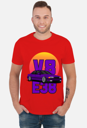 BMW E38 V8 - T-shirt męski