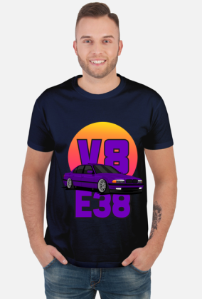 BMW E38 V8 - T-shirt męski