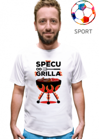 Specu od Grilla - Sportowa koszulka męska biała