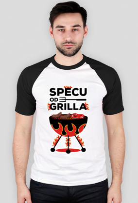 Specu od Grilla - Koszulka męska biała z rękawami kolor