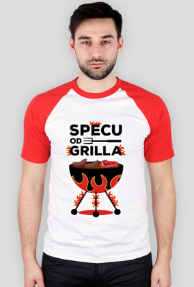 Specu od Grilla - Koszulka męska biała z rękawami kolor