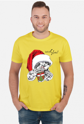 Let i slow - koszulka świąteczna z leniwcem