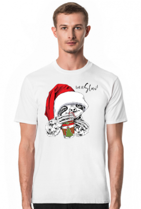 Let i slow - koszulka świąteczna z leniwcem