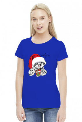 koszulka świąteczna z leniwcem - let it slow