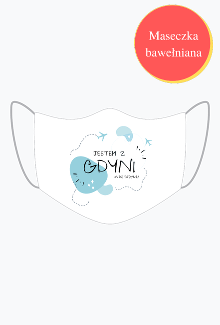 BAWEŁNIANA maska z nadrukiem: "Jestem z Gdyni!"