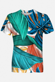 koszulka w tropikalne liście