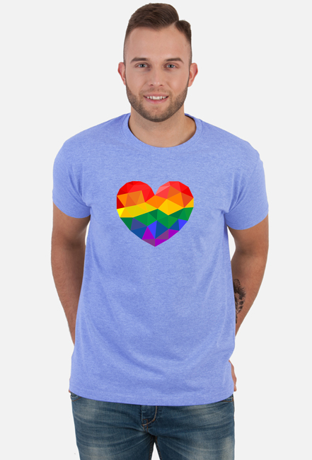 Koszulka męska LGBT tęczowe serce