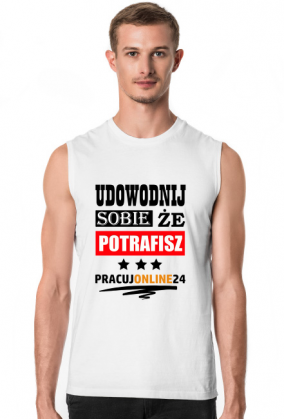 Koszulka Męska bez rękawów Biała - PracujOnline24