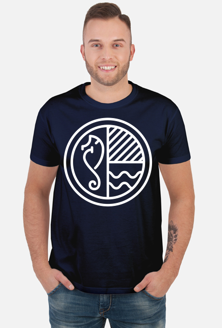 Koszulka t-shirt męska, grantowa - MARINE by Visit Gdynia