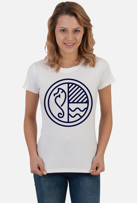 Koszulka t-shirt damska, biała - MARINE by Visit Gdynia