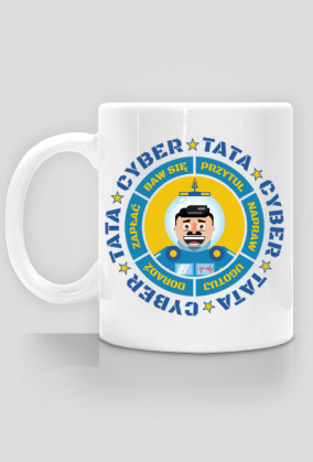 Cyber Tata - Kubek biały dla taty