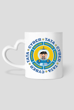 Cyber Tata - Kubek biały z sercem dla taty
