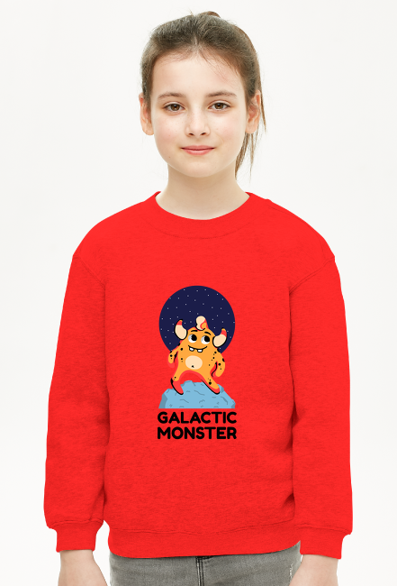 Bluza dziewczęca bez kaptura Galactic Monster
