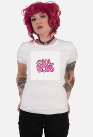 Koszulka girl boss moda biała