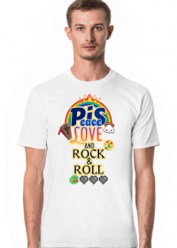 Peace love and rock & roll koszulka męska