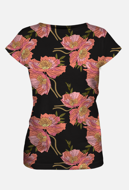 kolorowa koszulka w duże kwiaty